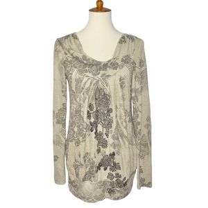 XL Arden B Champagne Sparkle Rhinestone Sublimation Long Sleeve Shirt Top